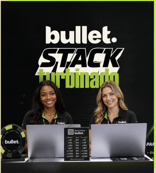 Estande Bullet Stack Turbinado com promotoras